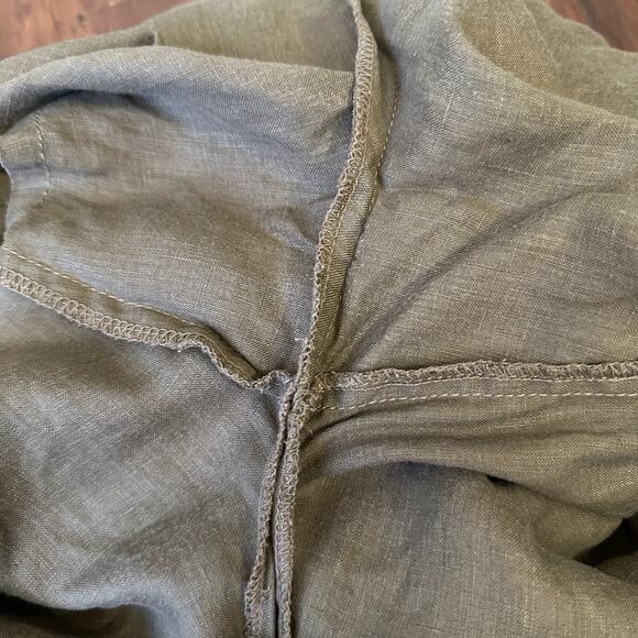 GIUSTO DAMA Skirted Pants Brown Wrap Straight Leg Linen Lightweight - Picture 9 of 15